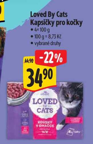 Loved By Cats Kapsičky pro kočky - 4x100 g 