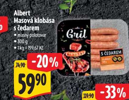 Albert Masová klobása s čedarem 300 g