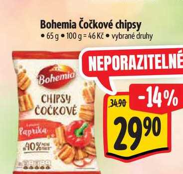 Bohemia Čočkové chipsy 65 g 