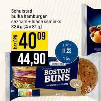 Schulstad bulka hamburger seznam +Iněné semínko 324 g (4 x 81g) 