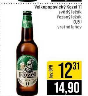 Velkopopovický Kozel 11 světlý ležák řezaný ležák 0.5l