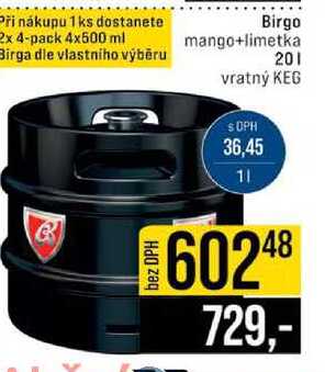 Birgo mango+limetka 20l
