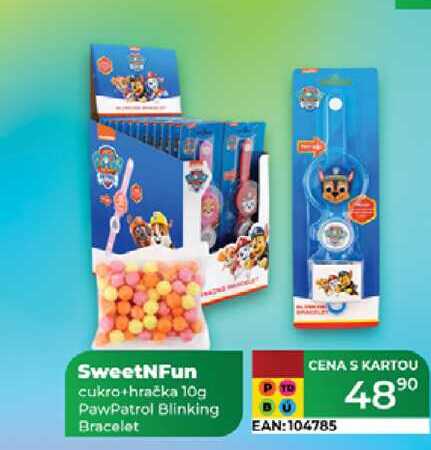 SweetNFun cukro+hračka 10g PawPatrol Blinking Bracelet  