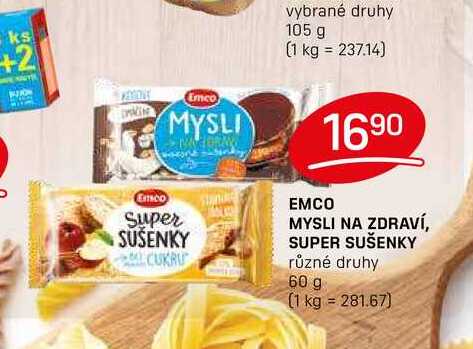 EMCO MYSLI NA ZDRAVÍ, SUPER SUŠENKY různé druhy 60 g