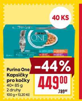 Purina One Kapsičky pro kočky 40x85 g