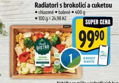 Radiatori s brokolicí a cuketou, 400 g