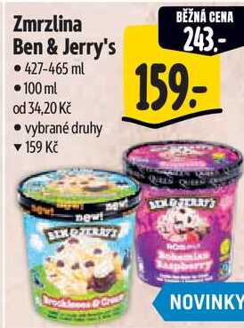 Zmrzlina Ben & Jerry's, 427-465 ml