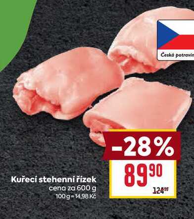 Kuřecí stehenní řízek cena za 600 g 