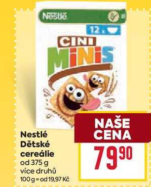 Nestlé Dětské cereálie od 375 g  