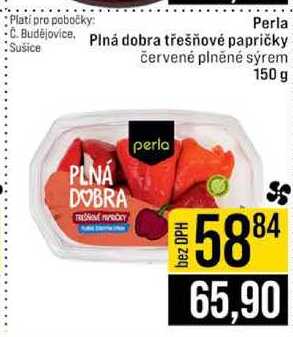 Perla Plná dobra třešňové papričky Sušice červené plněné sýrem 150 g 