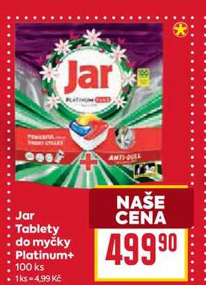 Jar Tablety do myčky Platinum+ 100ks