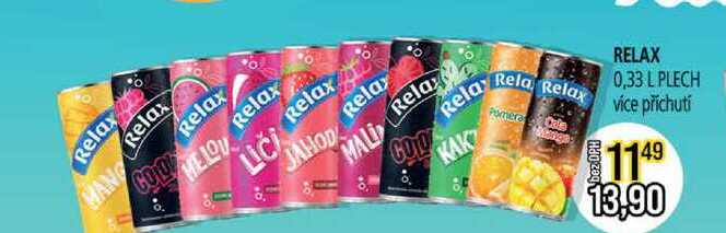 Relax 0,33l vice příchutí 