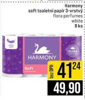 Harmony soft toaletni papir 3-vrstvý flora perfumes white 8 ks