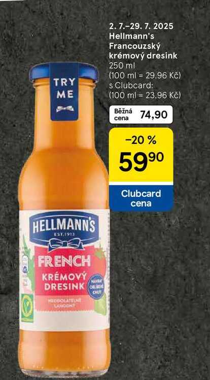 Hellmann's Francouzský krémový dresink, 250 ml  