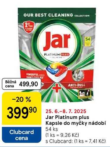 Jar Platinum plus Kapsle do myčky nádobí, 54 ks 