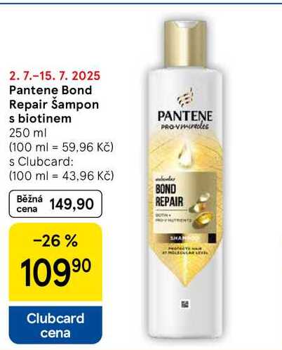 Pantene Bond Repair Šampon s biotinem, 250 ml  