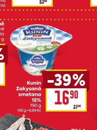 Kunín Zakysaná smetana 15% 190 g 