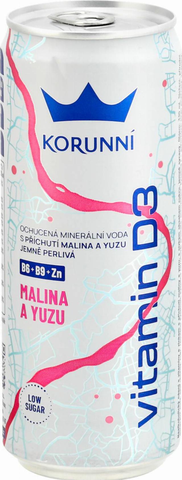 Korunní Minerální voda Vitamin D3 malina & yuzu