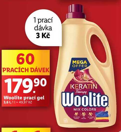Woolite prací gel, 60 PD