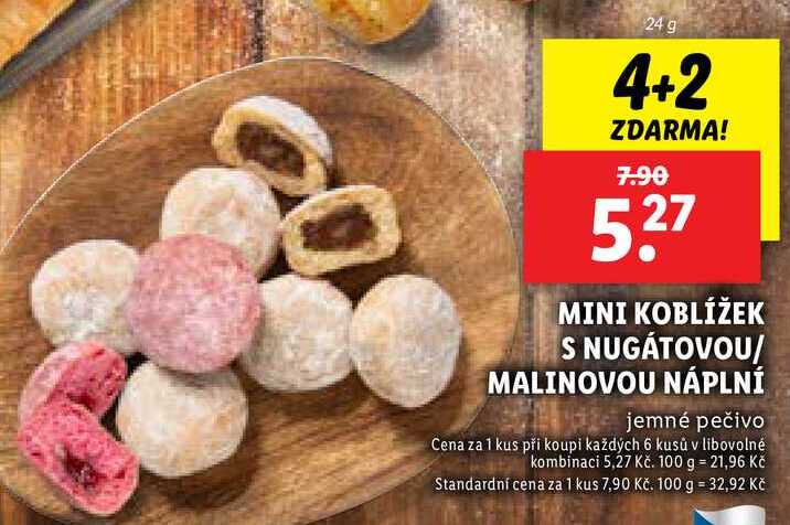 MINI KOBLÍŽEK S NUGÁTOVOU/MALINOVOU NÁPLNÍ, 24 g