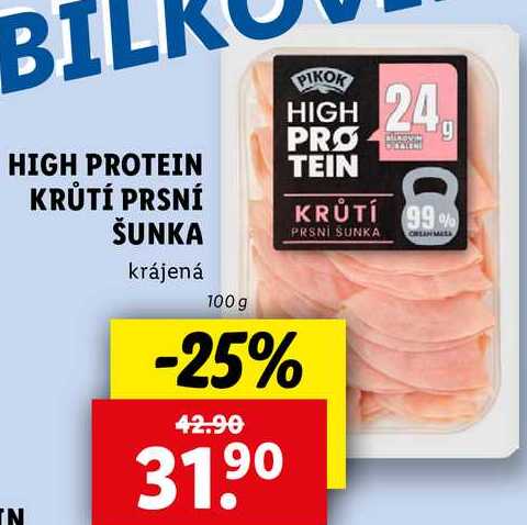 HIGH PROTEIN KRŮTÍ PRSNÍ ŠUNKA, 100 g