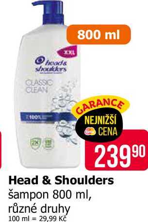 Head & Shoulders šampon 800 ml, různé druhy