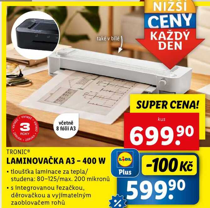 LAMINOVAČKA A3 - 400 W