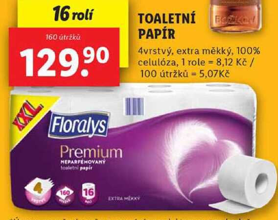 TOALETNÍ PAPÍR, 16 rolí