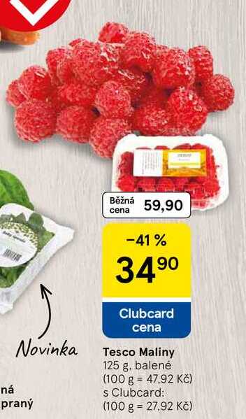 Tesco Maliny, 125 g, balené 
