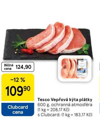 Tesco Vepřová kýta plátky, 600 g