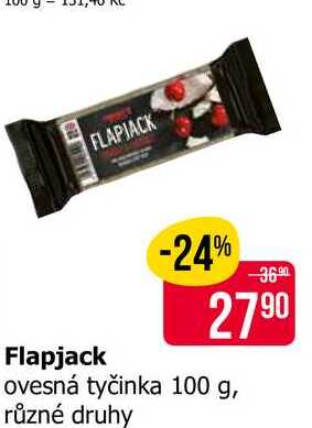 Flapjack ovesná tyčinka 100 g, různé druhy 