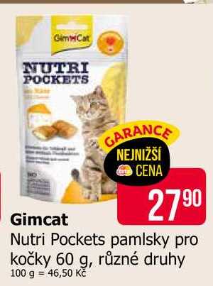 Gimcat Nutri Pockets pamlsky pro kočky 60 g, různé druhy 