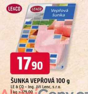 LE&CO ŠUNKA VEPŘOVÁ 100 g 