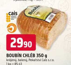 BOUBÍN CHLEB 350 g krájený, balený