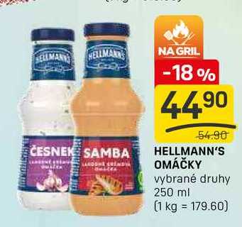 HELLMANN'S OMÁČKY vybrané druhy 250 ml