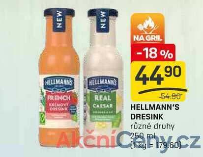 HELLMANN'S DRESINK různé druhy 250ml