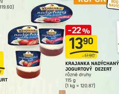 KRAJANKA NADÝCHANÝ JOGURTOVÝ DEZERT různé druhy 115 g  