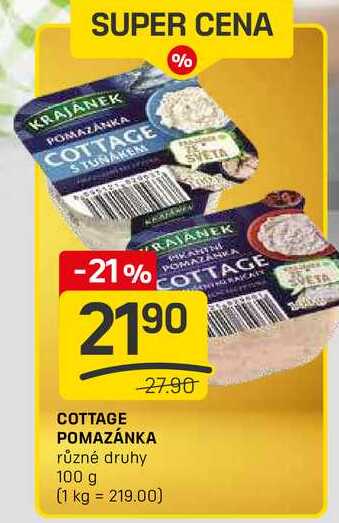 COTTAGE POMAZÁNKA různé druhy 100g