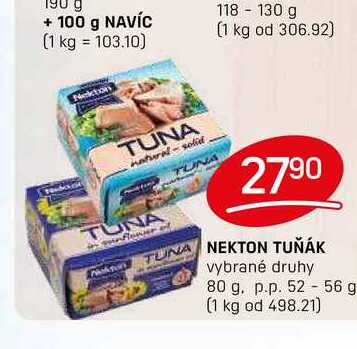 NEKTON TUŇÁK vybrané druhy 80 g. p.p. 52 56 g 