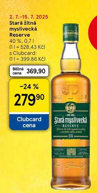 Stará žitná myslivecká Reserve 40 %, 0.7 l