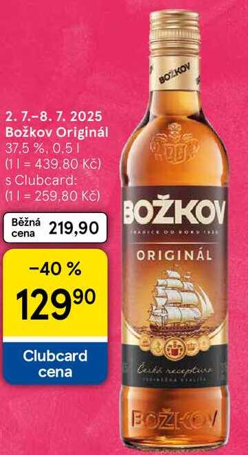 Božkov Originál 37,5 %, 0,5 l