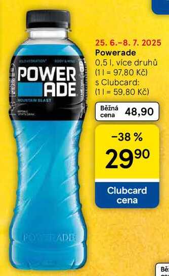 Powerade, více druhů, 0.5 l
