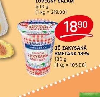 JČ ZAKYSANÁ ZAKYSANA SMETANA SMETANA 18% 180 g