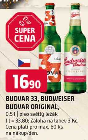 Budweiser Budvar ležák pivo 0,5l