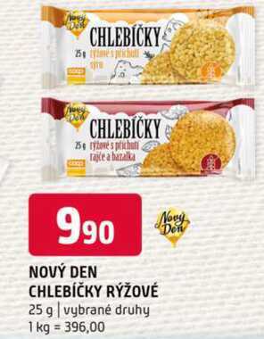 Nový den chlebíčky rýžové 25 g vybrané druhy 