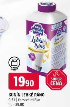 Kunín lehké ráno 0,5l čerstvé mléko 