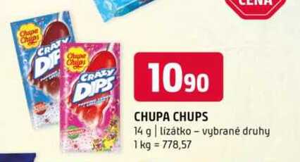 Chupa Chups 14 g lízátko vybrané druhy 
