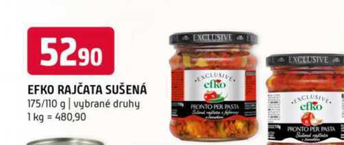 Efko rajčata sušená 175/110 g vybrané druhy 