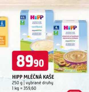 Hipp mléčná kaše 250 g vybrané druhy 