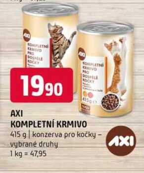 Axi kompletní krmivo 415 g konzerva pro kočky vybrané druhy 